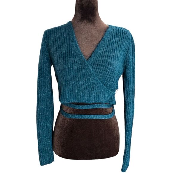 Teal Wrap Sweater - Picture 8 of 8